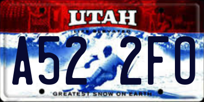 UT license plate A522FO