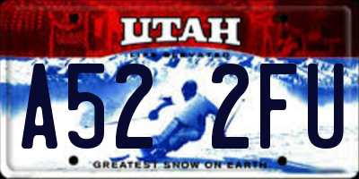 UT license plate A522FU