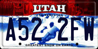 UT license plate A522FW