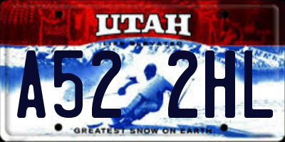 UT license plate A522HL
