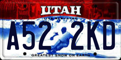 UT license plate A522KD