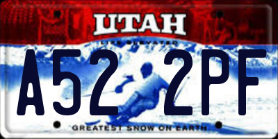 UT license plate A522PF