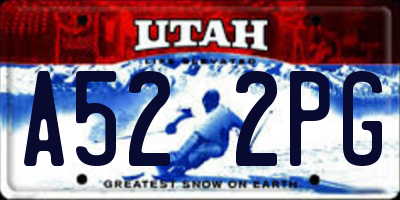UT license plate A522PG