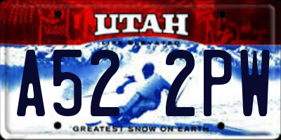 UT license plate A522PW