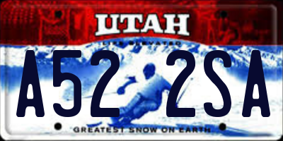 UT license plate A522SA