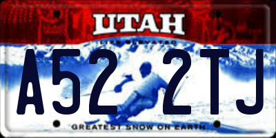 UT license plate A522TJ