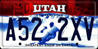 UT license plate A522XV