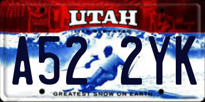 UT license plate A522YK