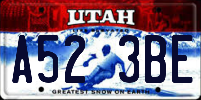 UT license plate A523BE