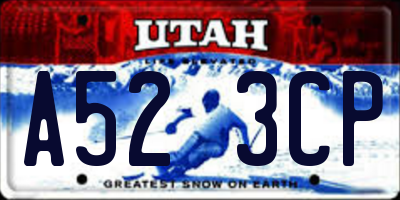 UT license plate A523CP