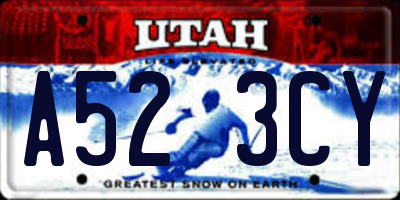 UT license plate A523CY