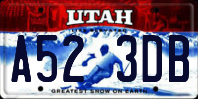 UT license plate A523DB
