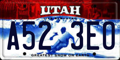 UT license plate A523EO