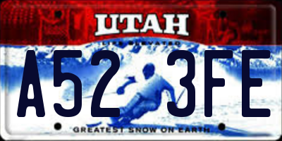 UT license plate A523FE