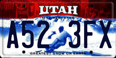 UT license plate A523FX