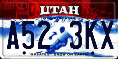 UT license plate A523KX