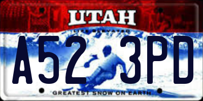 UT license plate A523PD