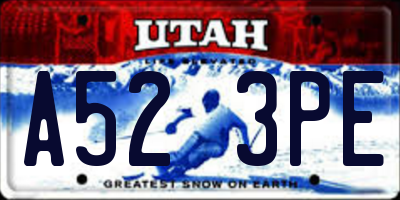 UT license plate A523PE