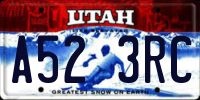 UT license plate A523RC