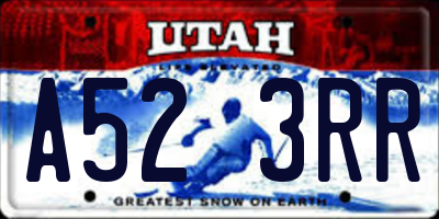 UT license plate A523RR