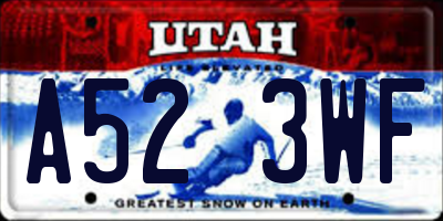 UT license plate A523WF