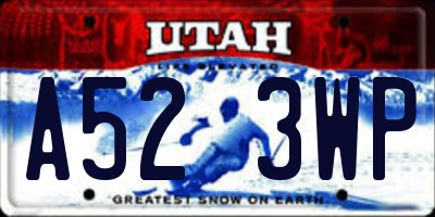 UT license plate A523WP