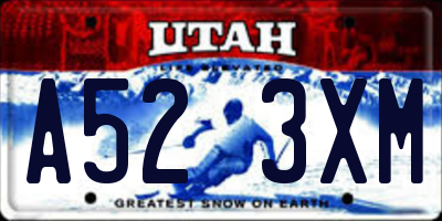 UT license plate A523XM