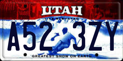 UT license plate A523ZY