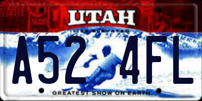 UT license plate A524FL