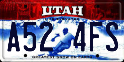 UT license plate A524FS