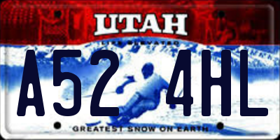 UT license plate A524HL