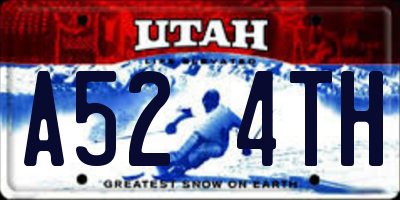UT license plate A524TH