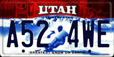 UT license plate A524WE