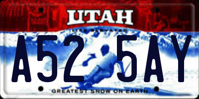 UT license plate A525AY