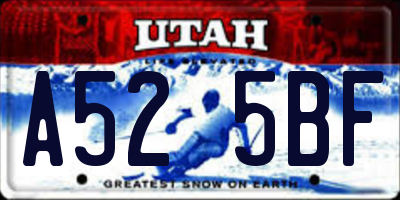 UT license plate A525BF