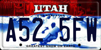 UT license plate A525FW