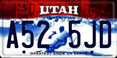 UT license plate A525JD