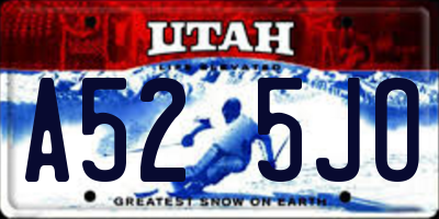 UT license plate A525JO