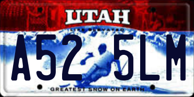 UT license plate A525LM