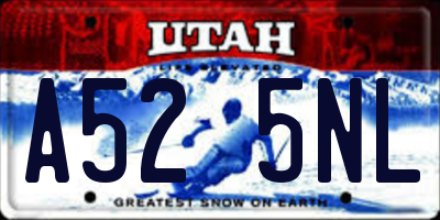 UT license plate A525NL