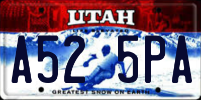 UT license plate A525PA