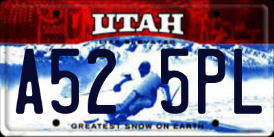 UT license plate A525PL
