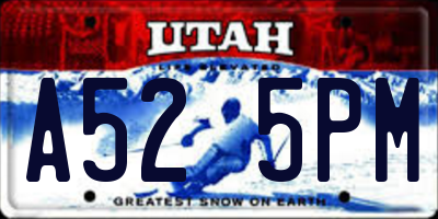 UT license plate A525PM