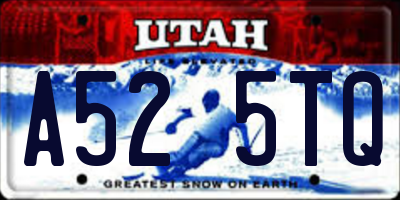 UT license plate A525TQ