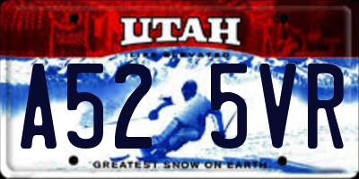UT license plate A525VR