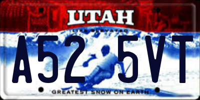 UT license plate A525VT