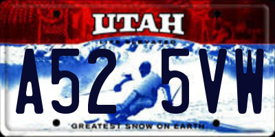 UT license plate A525VW