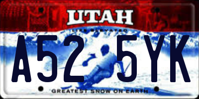 UT license plate A525YK