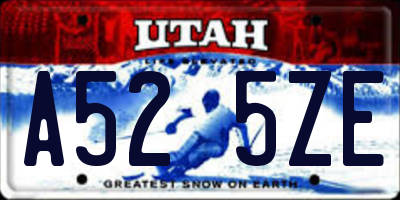 UT license plate A525ZE