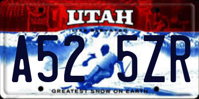 UT license plate A525ZR